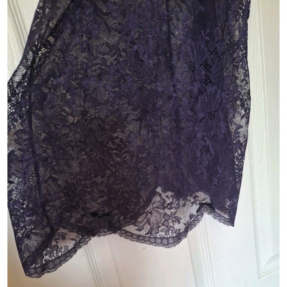 Vintage Victoria's Secret Slip Dress Small Purple Lace Mesh Sheer Babydoll Y2K - Picture 7 of 8